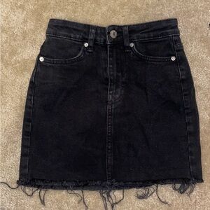 Bershka high rise denim skirt black  00
